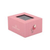 Pink Velvet-Lined Lid and Base Gift Box With Clear Window