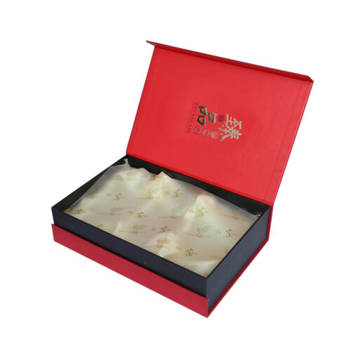 Premium Magnetic Paper Tea Gift Box with Gold Foil Logo