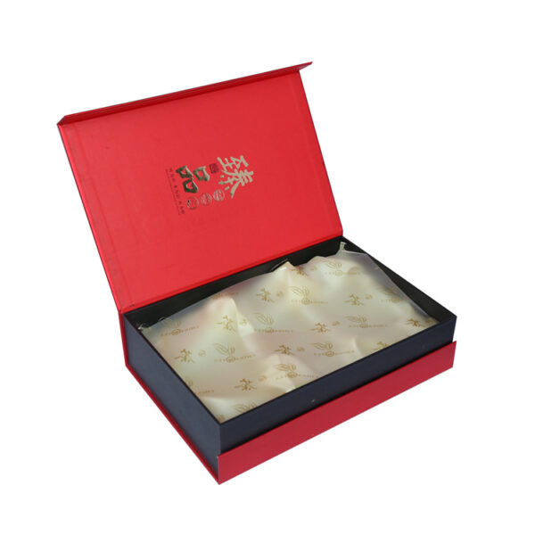 Premium Magnetic Paper Tea Gift Box with Gold Foil Logo