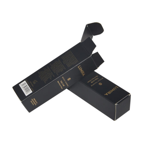 Printed Matte Black Folding Carton For Perfume Packaging (5) Printed Matte Black Folding Carton For Perfume Packaging
