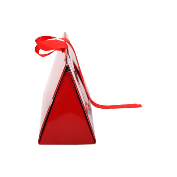 Red Foldable Hair Extension Box With Silk Ribbon Handle