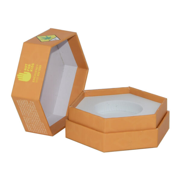 Resealable Hexagon Rigid Box for Cannabis Wax Jars 1-9ml