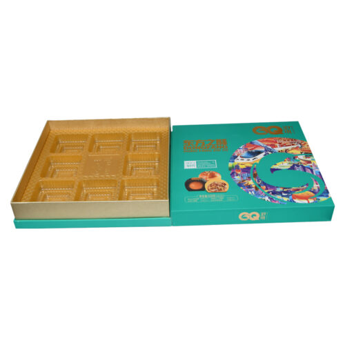 Rigid Lid And Base Cookie Gift Box With Gold Tray Insert