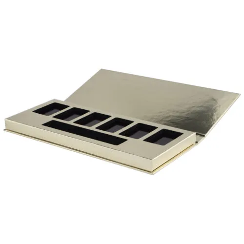 Rigid Magnetic Empty Eyeshadow Palettes in Gold Cardboard
