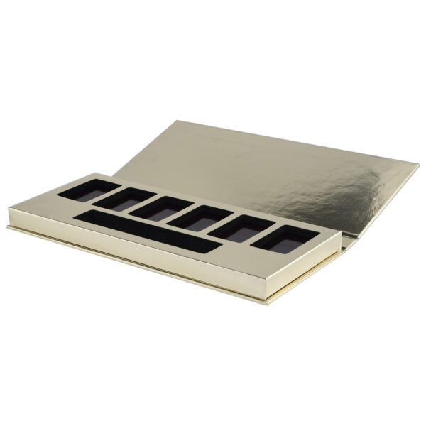 Rigid Magnetic Empty Eyeshadow Palettes in Gold Cardboard