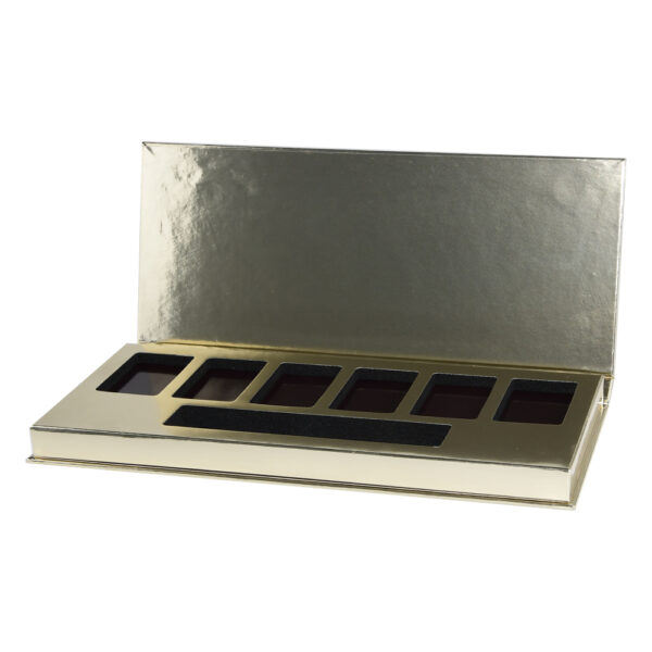 Rigid Magnetic Empty Eyeshadow Palettes in Gold Cardboard