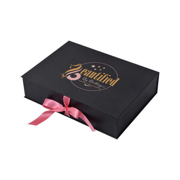 Satin-Lined Clamshell Gift Box With Ribbon Handle for Hair