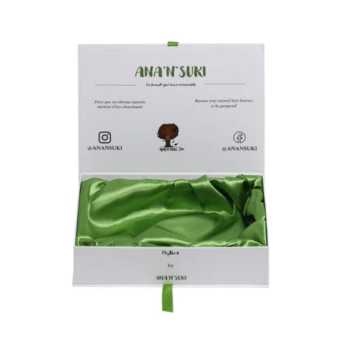 Caja de regalo con cierre magnético forrada de satén para extensiones de cabello Caja de regalo con cierre magnético forrada de satén para extensiones de cabello