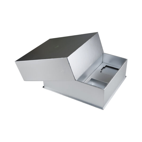 Silver Rigid Lid And Base Gift Box For Photography Drone