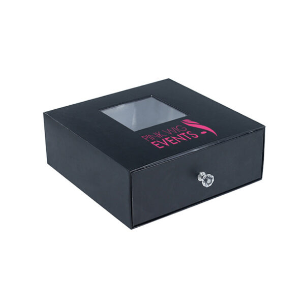 Slide-Out Drawer Wig Gift Box With Satin Lining and Window