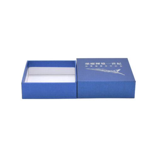 Small Textured Lid Base Anniversary Gift Box Silver Foil