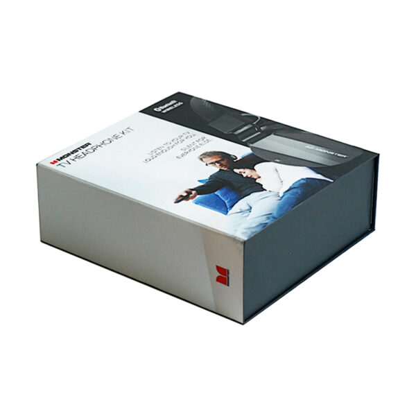 Square Magnetic Rigid Cardboard Gift Box for Headphones