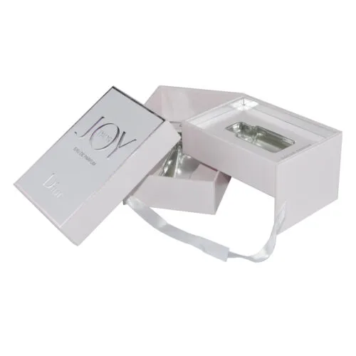 Christian Dior parfum geschenkdoos met twee lagen in parelmoer papier Christian Dior parfum geschenkdoos met twee lagen in parelmoer papier