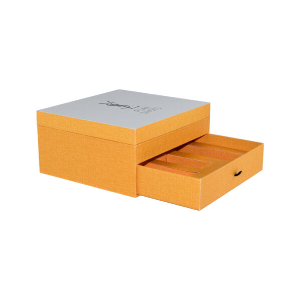 Caixa de oferta de papel rígido de luxo de dois níveis para conjuntos de oferta de beleza