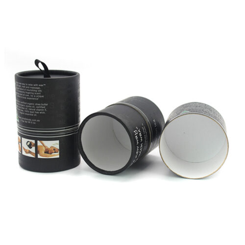 Black Gloss Cylinder Packaging Gift Box Tube For Argan Oil