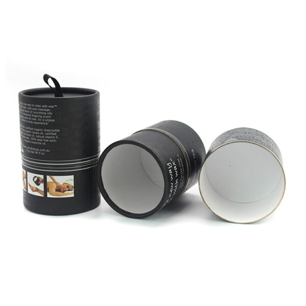 Black Gloss Cylinder Packaging Gift Box Tube For Argan Oil