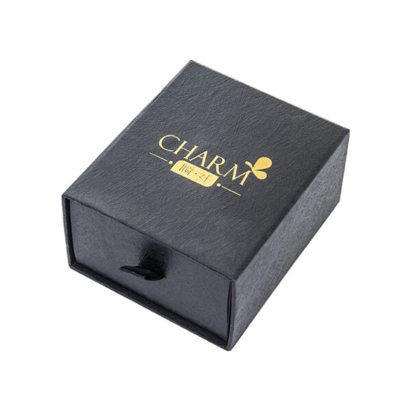 Custom Earring Drawer Paper Gift Box With Foam And Gold Logo