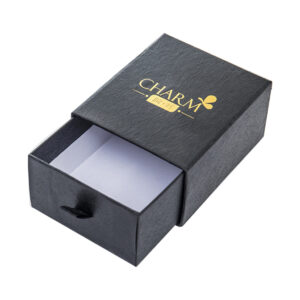 Custom Earring Drawer Paper Gift Box With Foam And Gold Logo