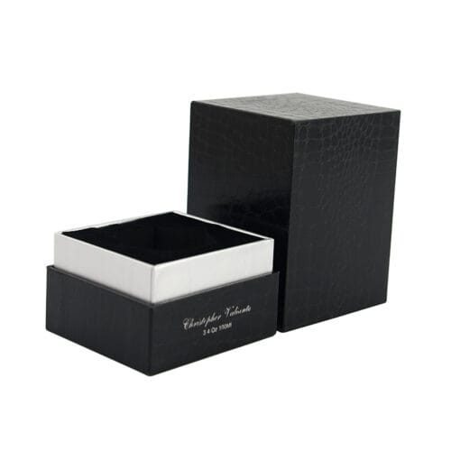 Custom Black Crocodile Texture Rigid Perfume Box Packaging