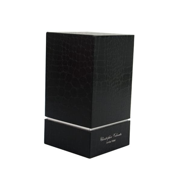 علبة عطر صلبة ذات نسيج تمساح أسود مخصص لتغليف العطور علبة عطر صلبة ذات نسيج تمساح أسود مخصص لتغليف العطور