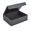 Caja de regalo rígida magnética negra personalizada con bandeja de espuma EVA