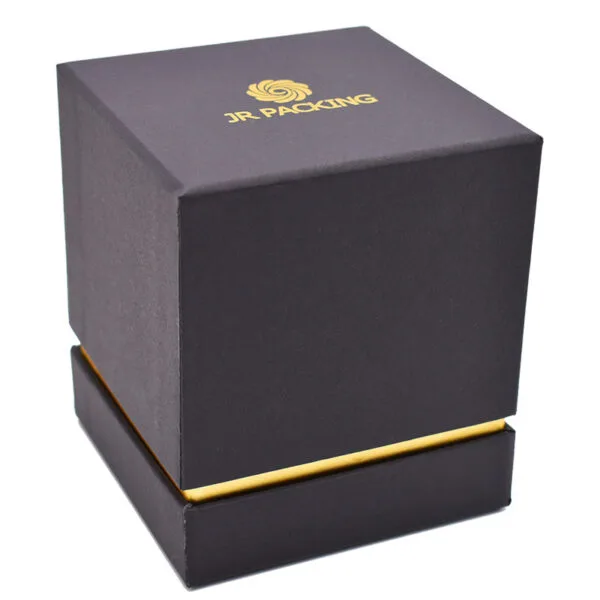 Custom Printed Rigid Candle Gift Boxes with Gold Foil Logo Custom Printed Rigid Candle Gift Boxes with Gold Foil Logo