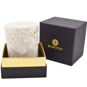 Custom Printed Rigid Candle Gift Boxes with Gold Foil Logo