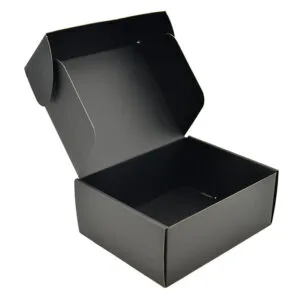 Custom Black Corrugated Mailer Boxes With Logo Printing