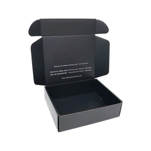 Custom Black Corrugated Mailer Boxes with Logo Printing