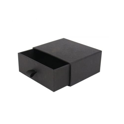 Benutzerdefinierte schwarze starre Schublade Papier Box mit Band ziehen Griff Benutzerdefinierte schwarze starre Schublade Papier Box mit Band ziehen Griff