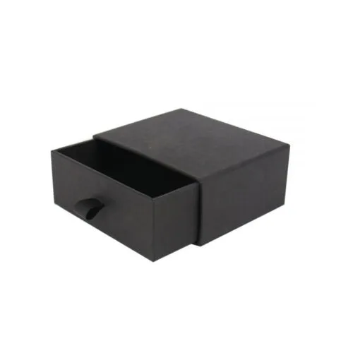 Custom Black Rigid Drawer Paper Box With Ribbon Pull Handle Custom Black Rigid Drawer Paper Box With Ribbon Pull Handle