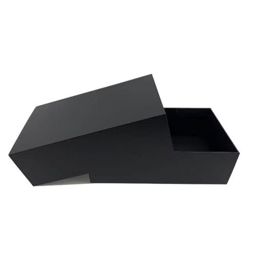 Boîte d'emballage cadeau personnalisée en papier avec couvercle rigide noir et base Boîte d'emballage cadeau personnalisée en papier avec couvercle rigide noir et base