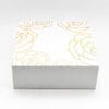 Caja de regalo de papel rígido con bisagra y tapa con impresión floral personalizada