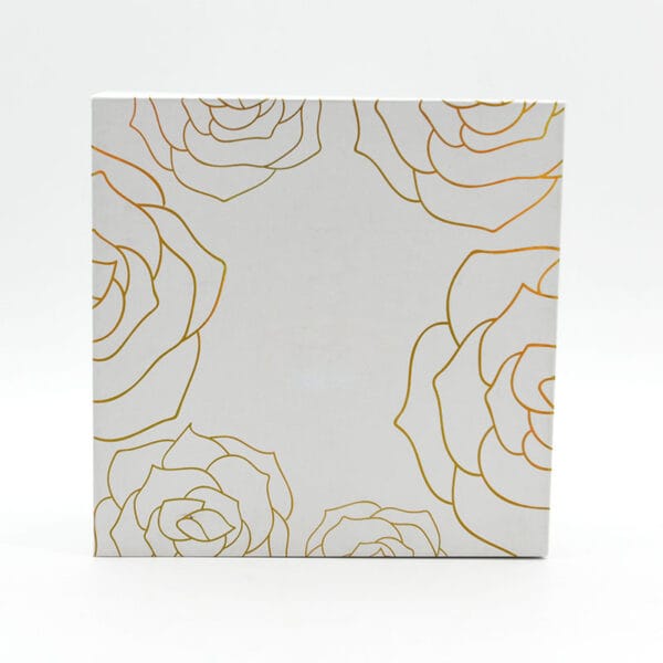 Caja de regalo de papel rígido con bisagra y tapa con impresión floral personalizada