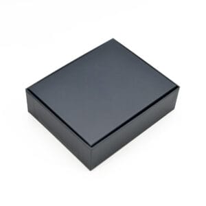 Custom Matte Black Rigid Paper Box with Printed Logo Lid