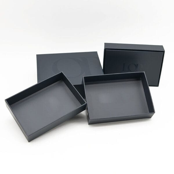 Caja de papel rígido negra mate personalizada con tapa con logotipo impreso Caja de papel rígido negra mate personalizada con tapa con logotipo impreso