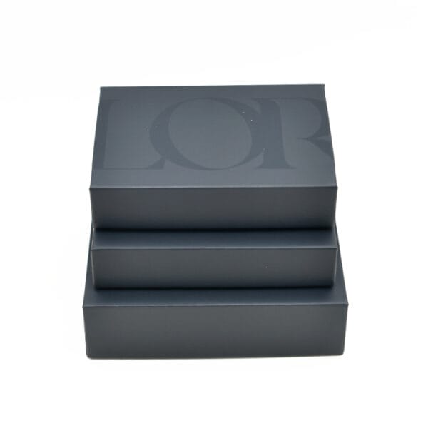 Caja de papel rígido negra mate personalizada con tapa con logotipo impreso Caja de papel rígido negra mate personalizada con tapa con logotipo impreso