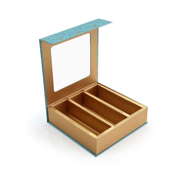 Caja de regalo con ventana rígida impresa a medida con inserciones de papel Caja de regalo con ventana rígida impresa a medida con inserciones de papel