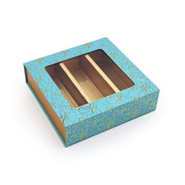 Caja de regalo con ventana rígida impresa a medida con inserciones de papel Caja de regalo con ventana rígida impresa a medida con inserciones de papel
