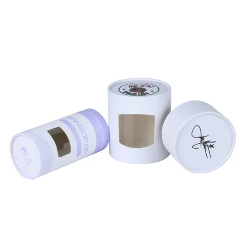 Custom Printed Round Paper Tube Packaging with Window Box