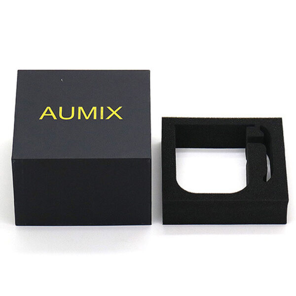 Black rigid faucet packaging box with custom EVA foam insert and gold logo Black rigid faucet packaging box with custom EVA foam insert and gold logo