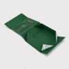 Dark green collapsible whisky gift packaging with gold print and foldable rigid paperboard construction Dark green collapsible whisky gift packaging with gold print and foldable rigid paperboard construction