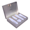 Open cosmetic presentation box with custom molded plastic tray Open cosmetic presentation box with custom molded plastic tray