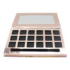 Pink printed eyeshadow palette packaging box with clear window and die-cut cosmetic insert Pink printed eyeshadow palette packaging box with clear window and die-cut cosmetic insert